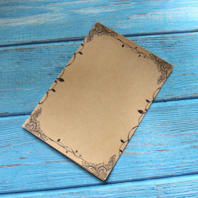Kraft Brown Letter Paper 16sheets Vintage Flower Letterhead Letter Writing Paper Letter Pad Drawing Sketch Pad Stationery