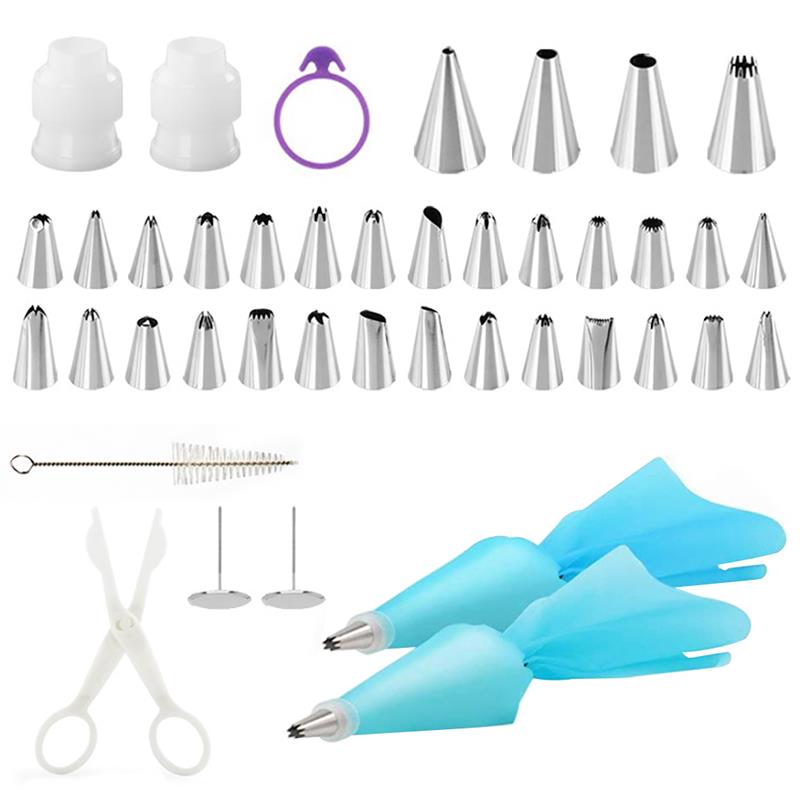 41 Stks/set Diy Cake Decor Gereedschap Rvs Icing Piping Nozzles Tip Icing Zakken Diy Bakken Tools Accessoires Keuken Benodigdheden: Default Title