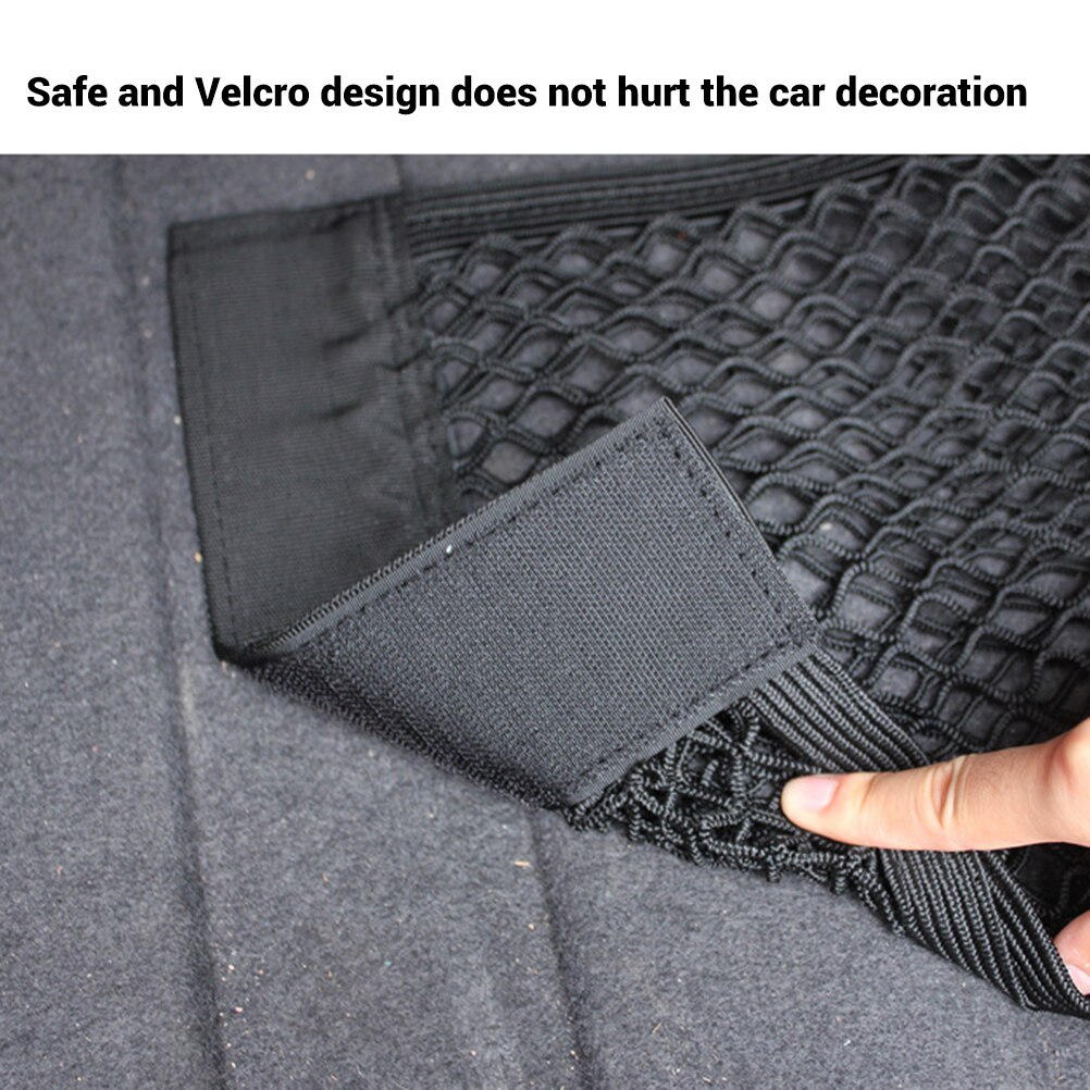 35cm 40cm 60cm 80cm auto achterbank opbergtas mesh auto organizer dubbeldekker elastisch koord net sticker zak tas