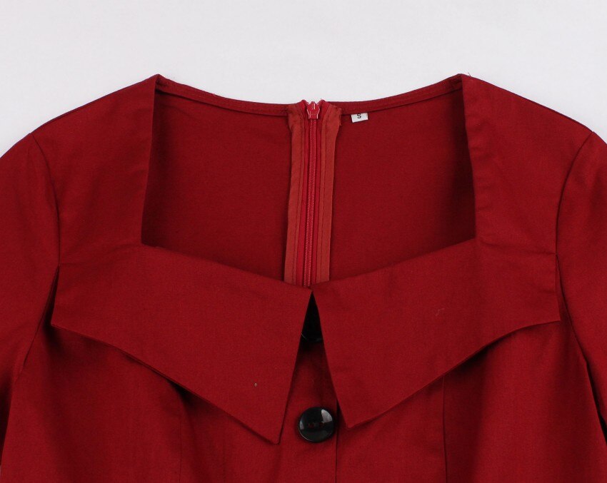 Robe trompette Vintage pour femmes, col carré, boutons, fermeture éclair, ceinture, manches courtes, grande taille, rétro élégante, robe d'extension pour filles, été,