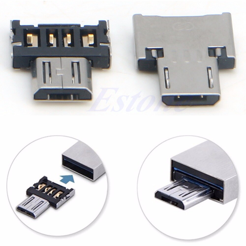 2Pcs USB Micro Male to USB Female OTG Adapter Converter For Phone Android Tablet
