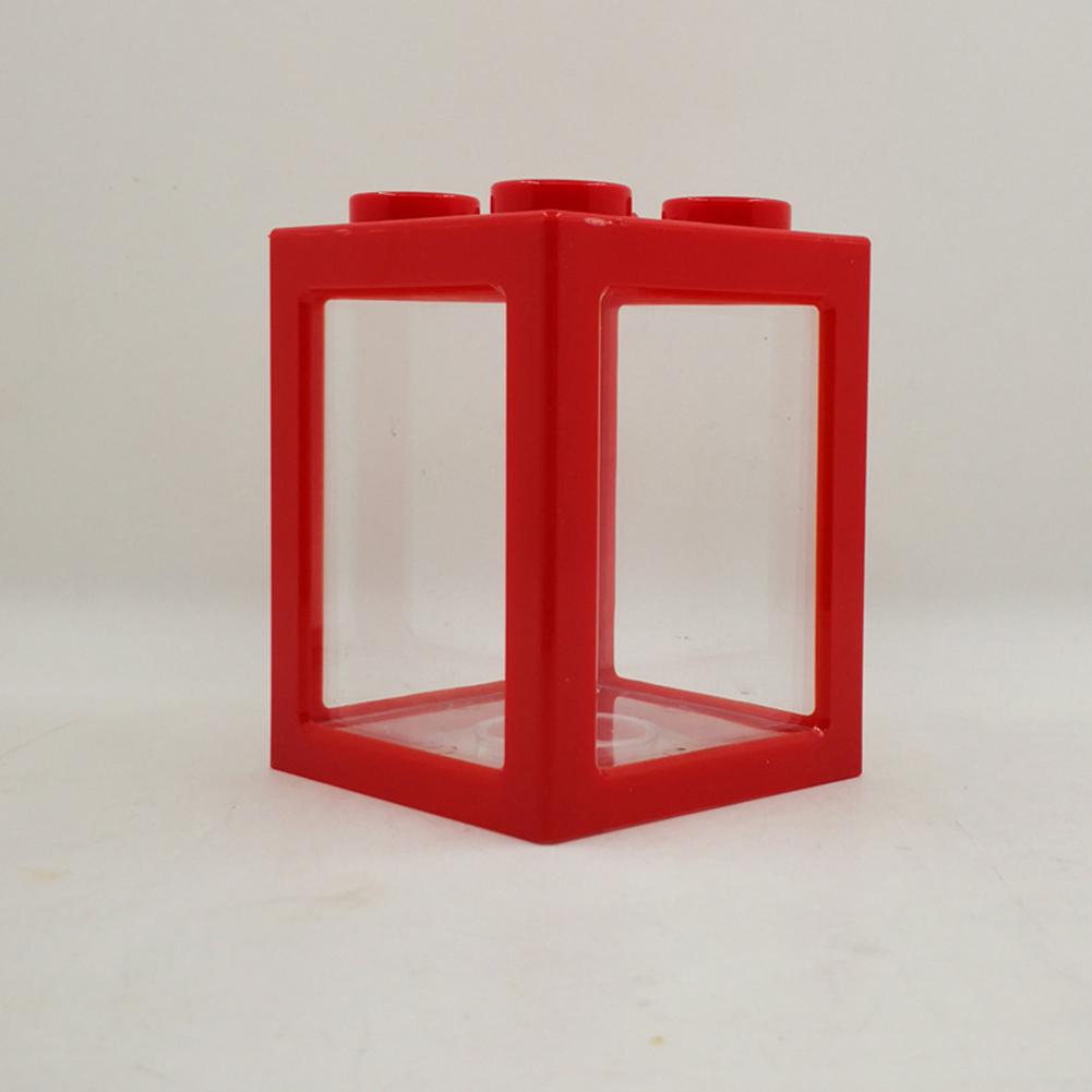 Stable økologiske spand akvarium algekugle edderkop boks lille mini krybdyr række cylinder: Rød