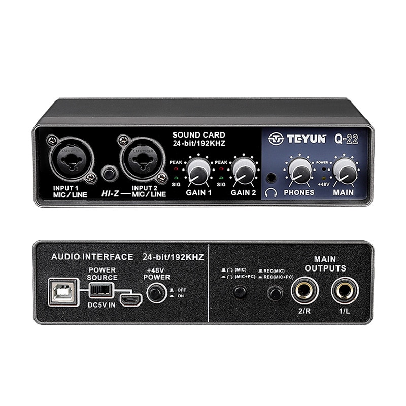 TEYUN Audio Interface Apple with Monitoring Live Recording interface de audio usb Sound Card For Studio Singing