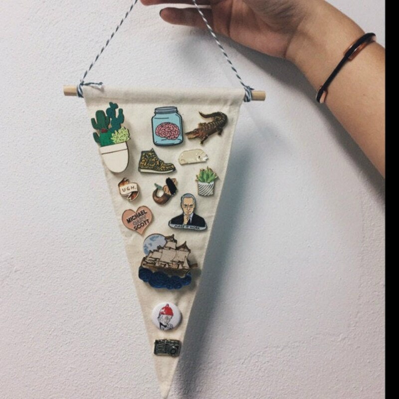 Broches de insignias esmaltadas multifuncionales, lienzo colgante para decoración de habitación, adolescente