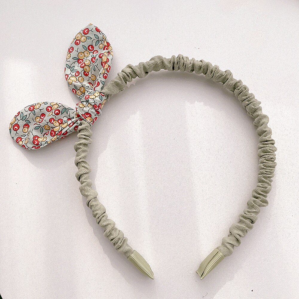 Retro Bloemen Print Kids Haarband Strik Hoofdband Doek Konijn Oren Haarband Vrouwen Meisjes Accessoires Hoofd Hoepel Sieraden