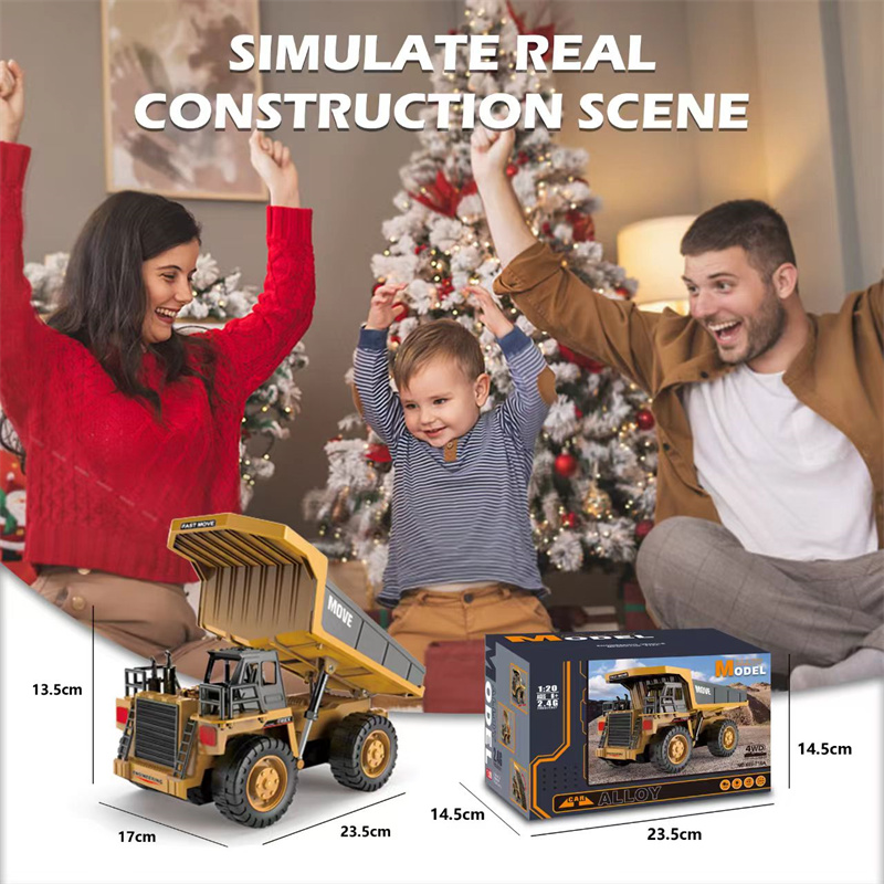 Camión volquete de aleación RC 1:20 13CH, vehículo de ingeniería, carretilla elevadora, excavadora pesada, coche de Control remoto, juguetes para niños,