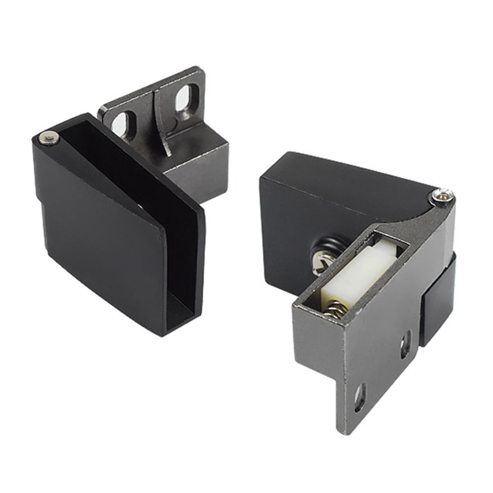 Zinc Alloy Glass Door Hinge Self-closing Side Mounted Frameless Clamp Furniture Accessories No Drilling Cabinet Door Hinge: Silver