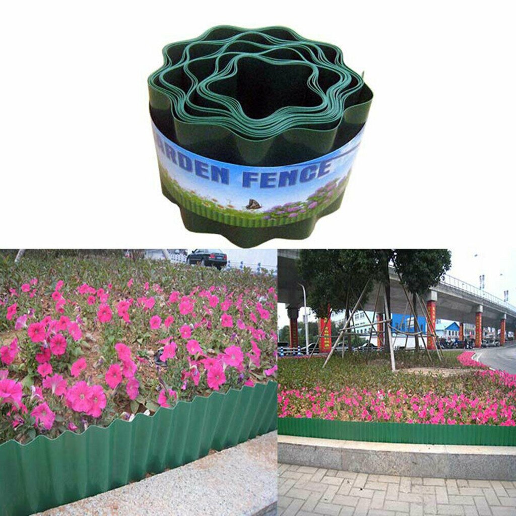 Über 9m Lange 10/15/20CM Höer Kunststoff Rasen Grenze Zaun Garten Gras Rand Grenze Zaun Zauberstab Rolle Welligkeit bilden dauerhaft Garten