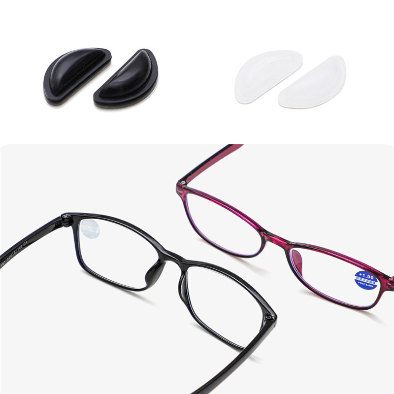 Almohadillas de silicona antideslizantes para nariz, almohadilla de nariz para lentes adhesivas, antideslizantes, en blanco y negro, accesorios para gafas, 10/20 Uds.