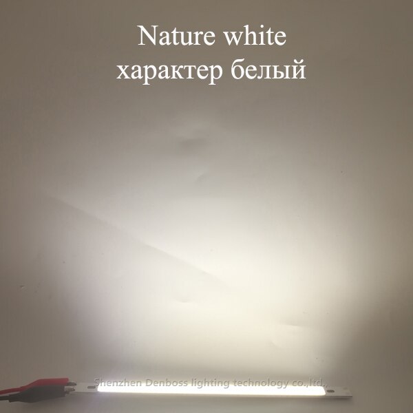 [allcob] led cob 200*10mm 12v 10w varm natur hvid blå rød grøn gul til billys gør-det-selv cob led strip bar pære lyskilde: Hvid