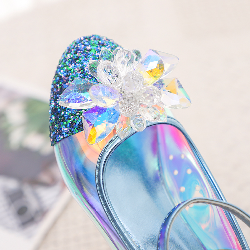 Blume kinder Schuhe Neue Strand Prinzessin Mädchen Schuhe Kinder Glitter Kristall Hochzeit Party Schuhe Infantil Chaussure Enfant B976