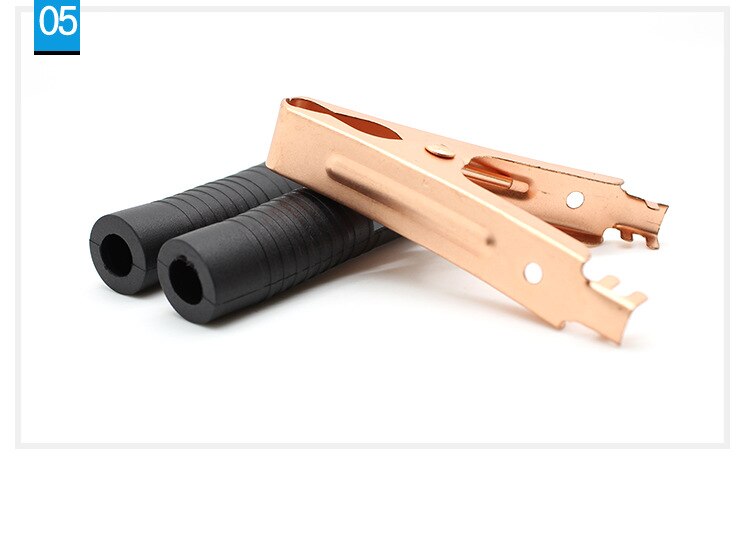 insulated metal copper alligator clip electric big alligator clip red + black, test clip power 100A: Black Crocodile Clip