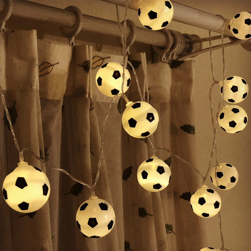 1 meter fodbold fairy string led lys drenge batteri soveværelse indretning lys hjemme fest dekorativ lampe batteridrevet
