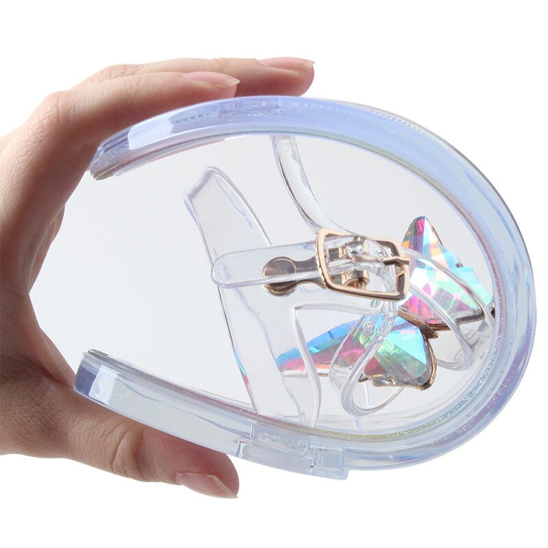 Colored Diamond Women Jelly Shoe Flat Casual Transparent Clip Toe Female Sandal Breathable Buckle Strap Woman Flip Flop