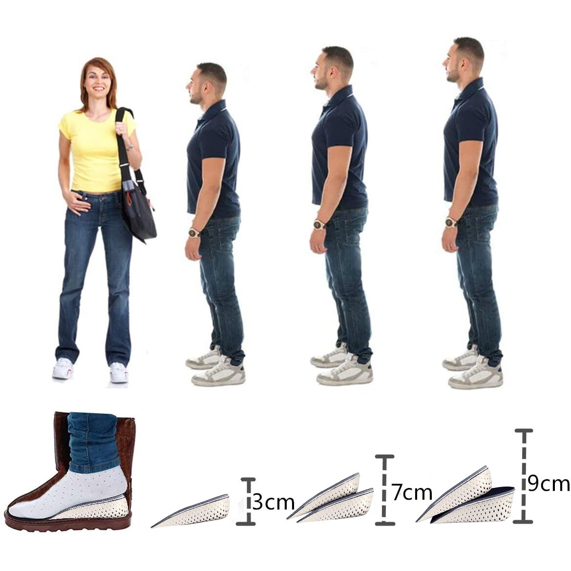 Hoogte Toename Inlegzolen Ademend Traagschuim Hak Lifting Inserts Schoen Liften Schoen Pads Lift Inlegzolen Voor Unisex