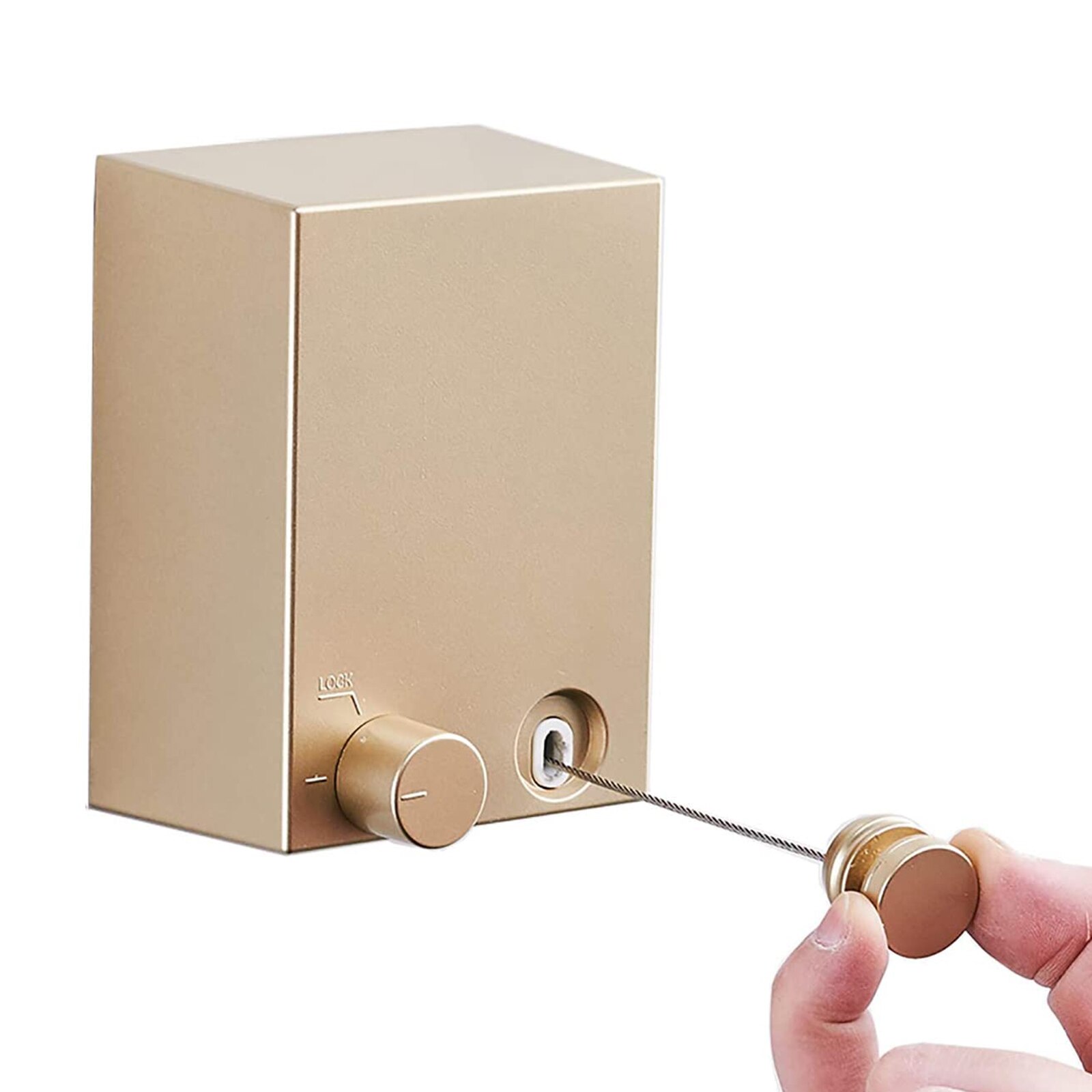 Household Goods Telescopic Clothesline Punch-free Retractable Clothesline 4.2M Retractable Load-Bearing 40 Kg Indoor Adjustable: Golden