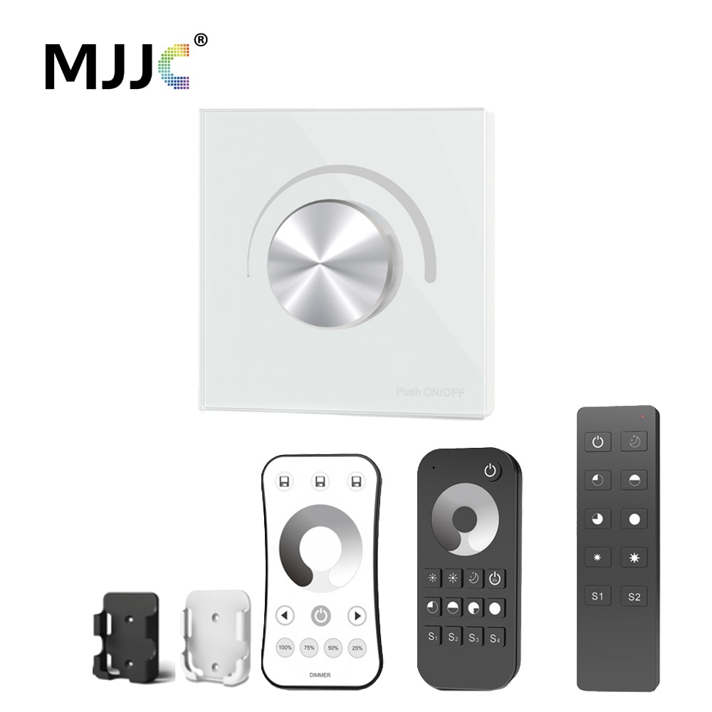 AC Triac Dimmer LED 220V 230V 110V Wireless RF Dimmable Knob Push Switch with 2.4G Remote Controller for LED Bulb Light Lamps