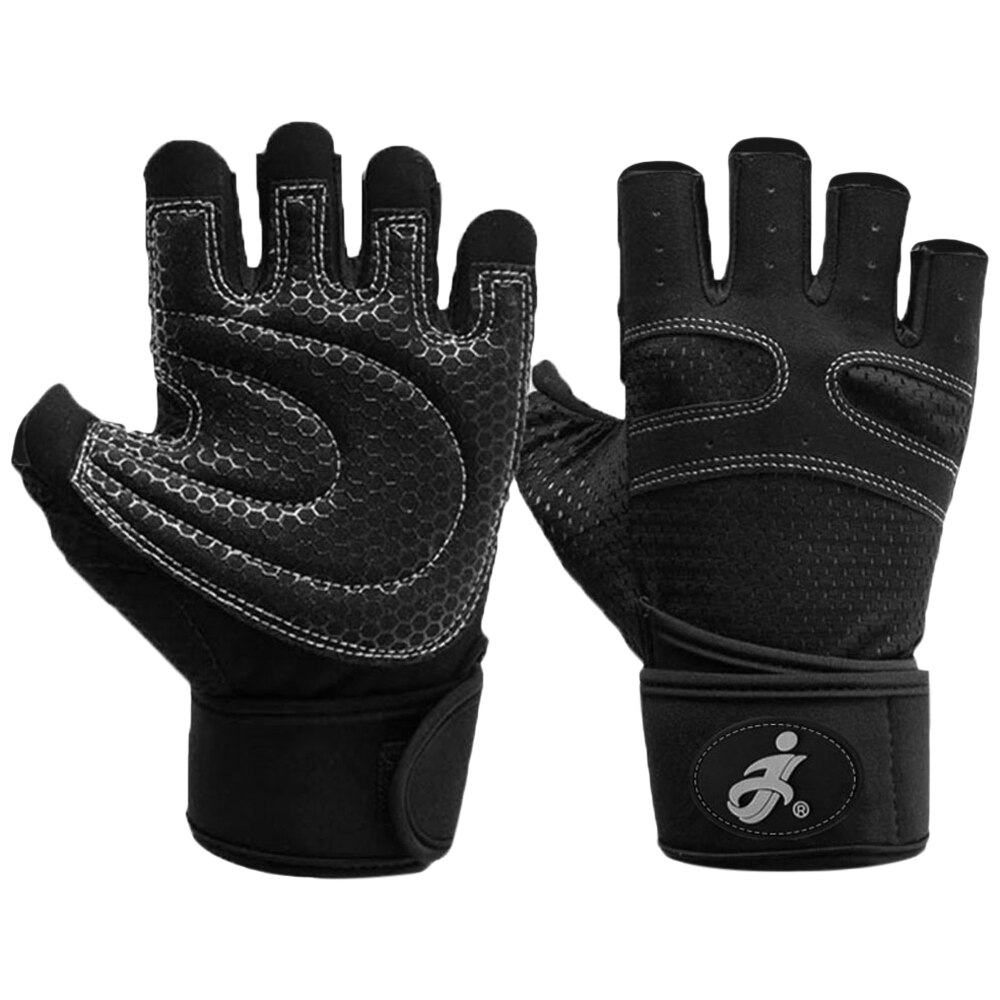 Traspirante Guanti Per Fitness In Silicone di Palma Hollow Torna Palestra Guanti Guanti di Sollevamento Pesi Allenamento Manubrio Crossfit Bodybuilding Guanti: Black / M.