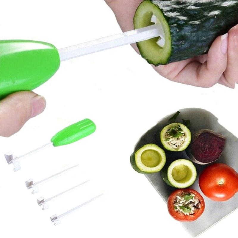 Practical 4 Pcs / Set Kitchen Tools Vegetable Spiral Cutter Digging Device Stocked For Vegetable Fruit Corer Tools Spiralizer