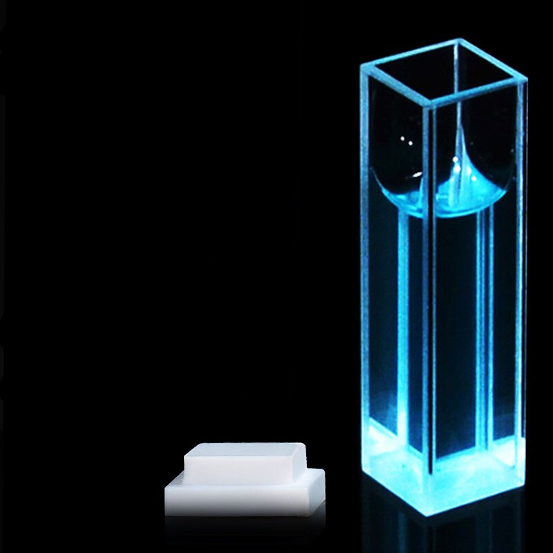 1Pcs 10mm Path Length JGS1 Fluorescence Quartz Cuvette Cell With Lid For Fluorescence spectrometer fluorospectrophotometer