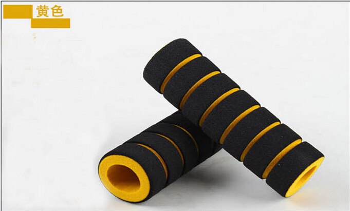 Poignée universelle en mousse éponge confortable pour guidon de moto et vélo, 2 pièces: YELLOW