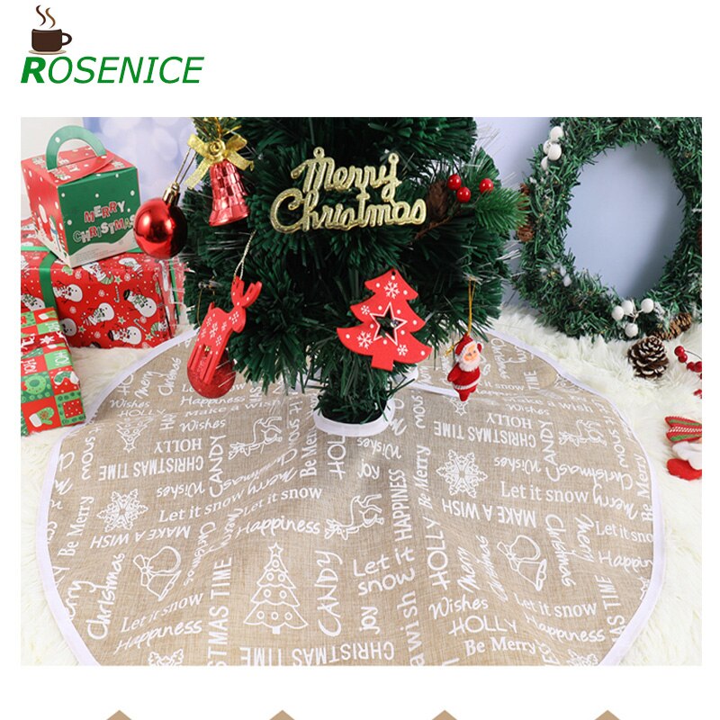 Kerstboomrok met letters, ronde vorm, kerstboomdecoratie, kerstboomschort voor kerstfeest en festival