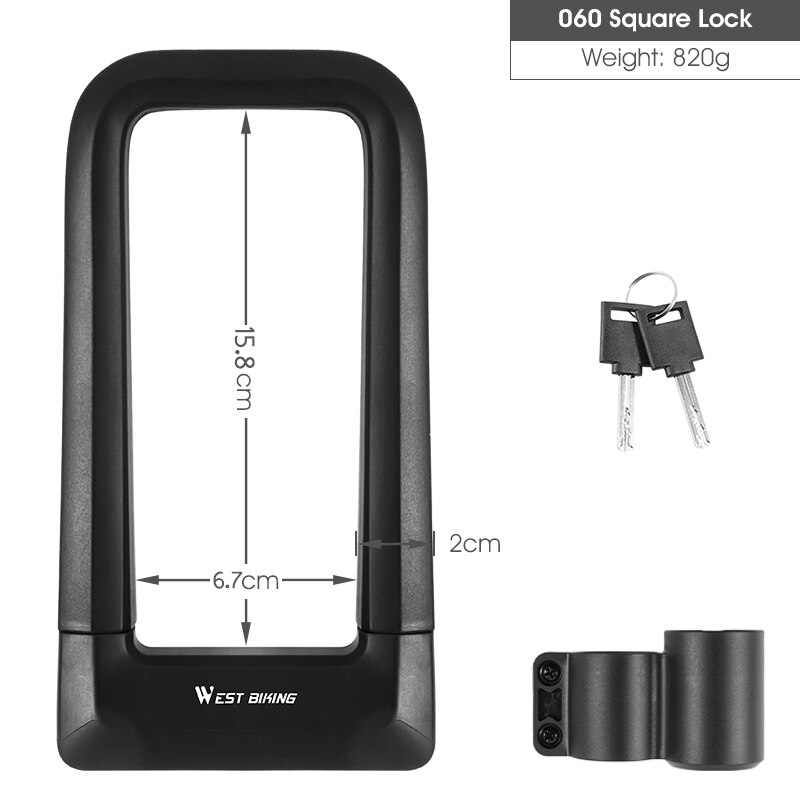 Verrou de vélo en acier allié antivol U Anti-12 tonnes, cisaille hydraulique, câble de sécurité, cadenas, accessoires de moto Scooter: 060 Single lock