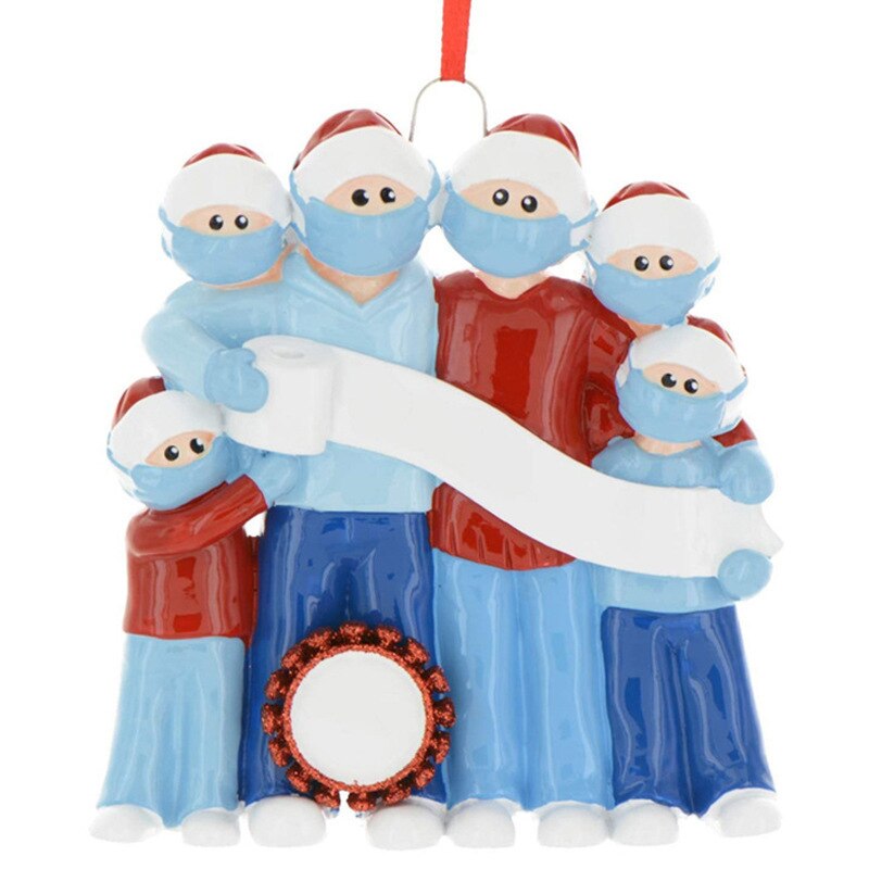 Quarantine Christmas Ornament Family Party Santa Claus Pendants Xmas Decoration Tree Pandemic -Social Distancing