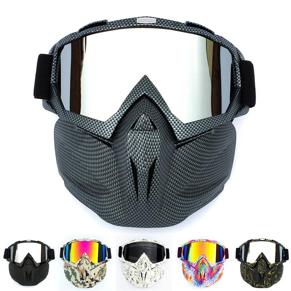 Motocross glasögon helmask motorcykel mask ögonkläder avtagbart ögonskydd glas för vindtät vintage hjälm motorcykel utrustning