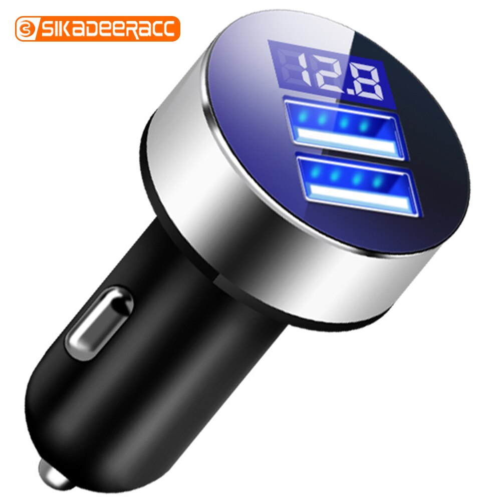Intelligentes dual-usb-autoladegerät mit schnellladefunktion und  mp3 audioplayern für mobiltelefone, multifunktional für iphone, samsung, huawei und tablets