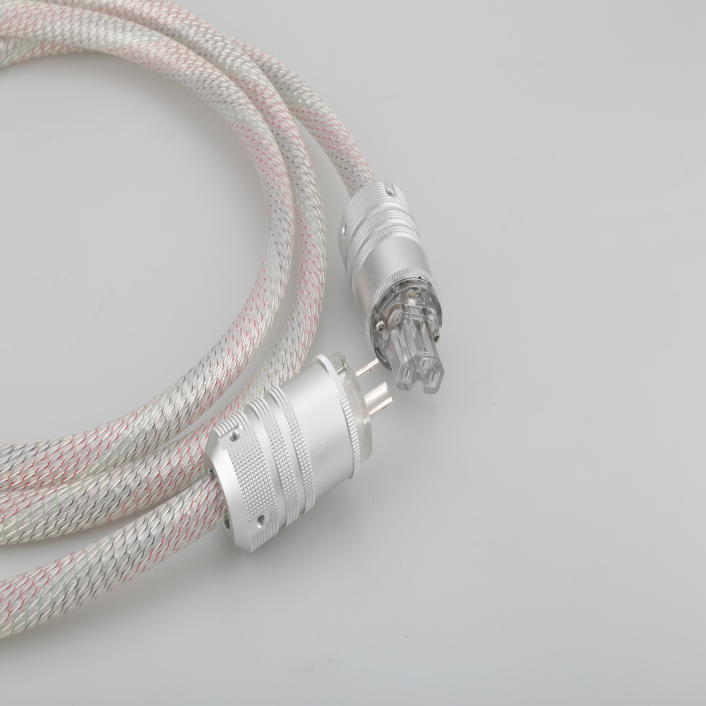 Valhalla power line HIFI POWER CABLE 7N OFC Power Cord with EU Plug Amplifier CD, Decoder, Power Wire: WHITE / 5m