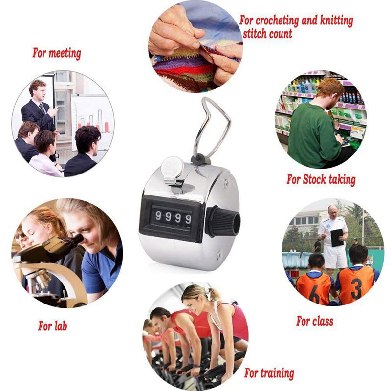 Hand Tally Counter, 3 Pack 4 Digit Hand Held Tally Counter Clicker with Finger Ring