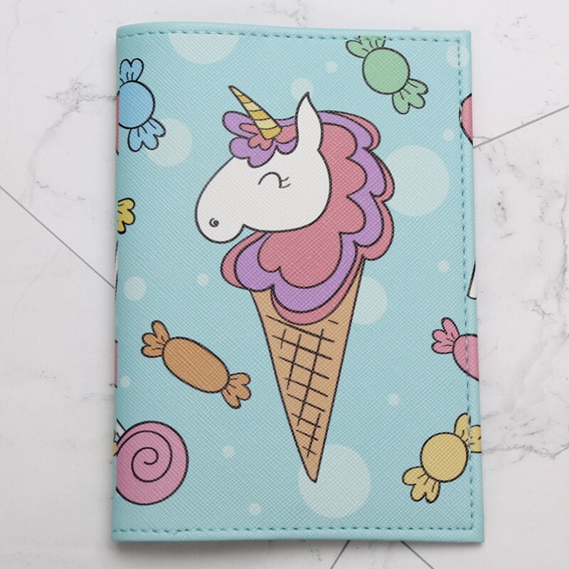 1pc Unicorn PU Leather Travel Passport Cover Cards Case Women Men Travel Credit Card Holder Travel ID&Document Passport Holder: Unicorn07