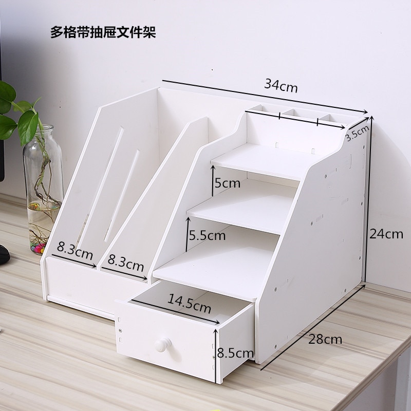 desk accessories file tray organizer Multi Use Stationery Organizer Box With Document File Book Stand Pen Holder Drawer Rack