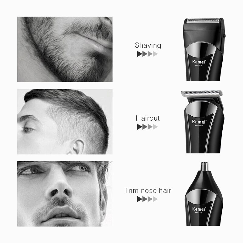 Kemei scheerapparaatset, elektrisch scheerapparaat, tondeuse, elektrisch scheerapparaat, oplaadbaar baardscheerapparaat
