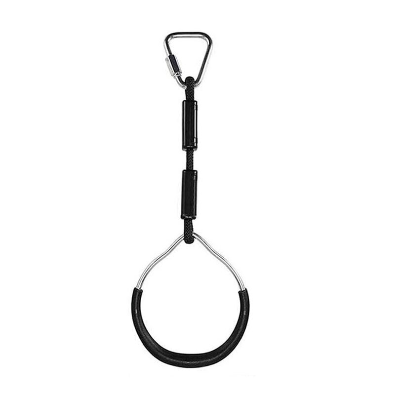 Farverige gynge gymnastikringe udendørs baghave legesæt legepladsudstyr forhindringsring til børnetræningstilbehør: Sort