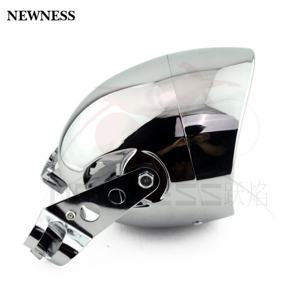 5.75" LED Side Mount Motorcycle Bullet Headlight Light Headlamp Spot 35-43mm Bracket For Harley Bobber Chopper