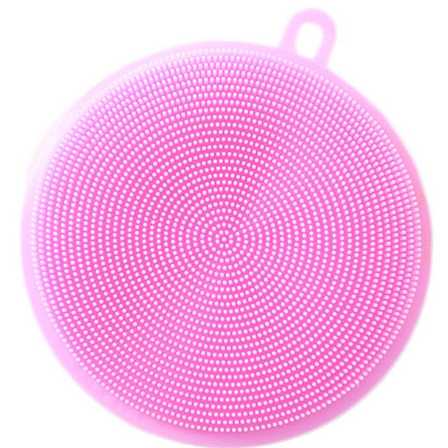 Afwassen Spons Siliconen Reinigingsborstel Vaatwasser Sponzen Afwas Spons Magie Scrubber Huishoudelijke Borstels Kitchen Tools: pink