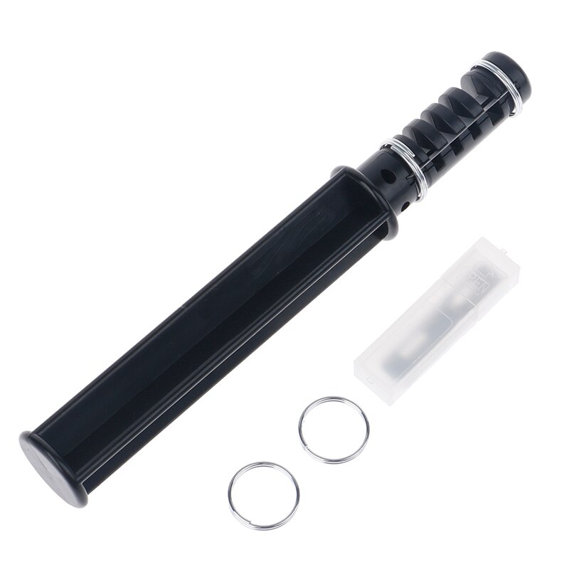 Diy leren koordmes hand roterende snijdraadsnijder leren band lederbewerking gereedschap koordmes met 3x verwijderbare messen