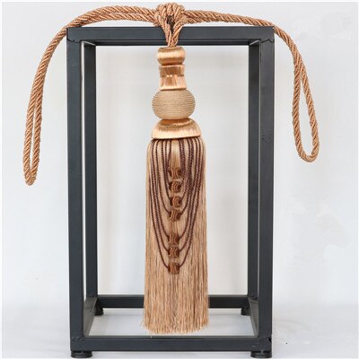 2 stks/paar Gordijn Tieback Bandjes Haken Houder Opknoping Bind Touwen Riem Gordijn Accessoires Tiebacks Tassel Fringe Borstel Decor: Rice wine