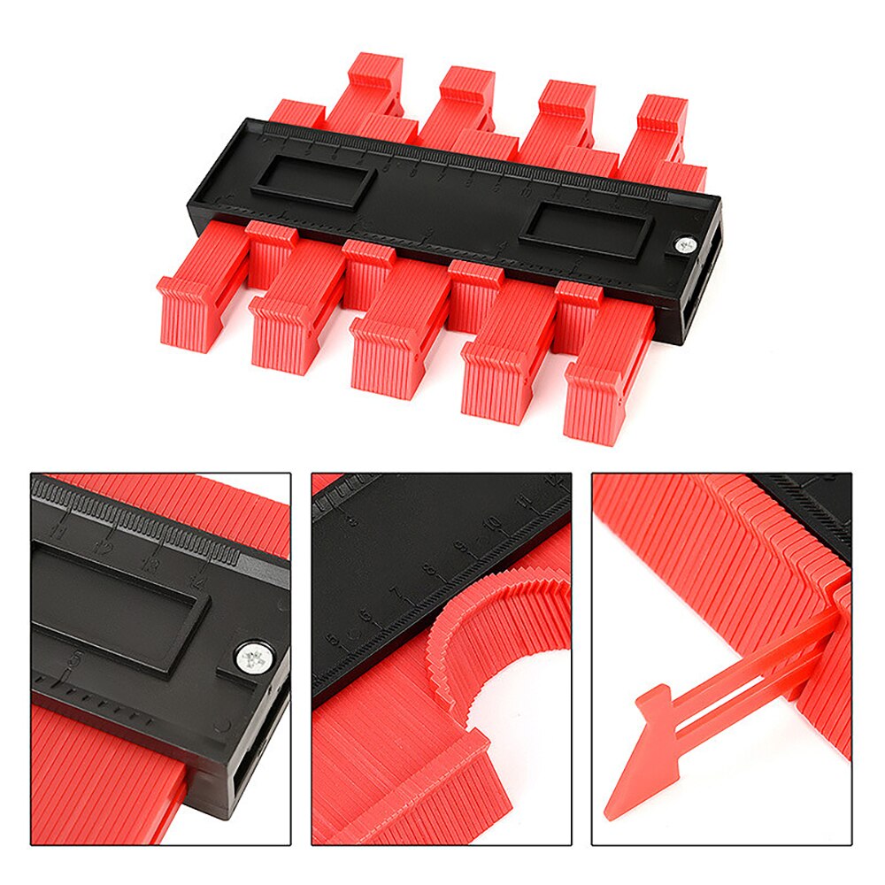 12/14/25cm Profile Gauge Contour Gauges Multi-Functio Template Measuring Tool Gauge Profile Measure Plastic Shape Tool