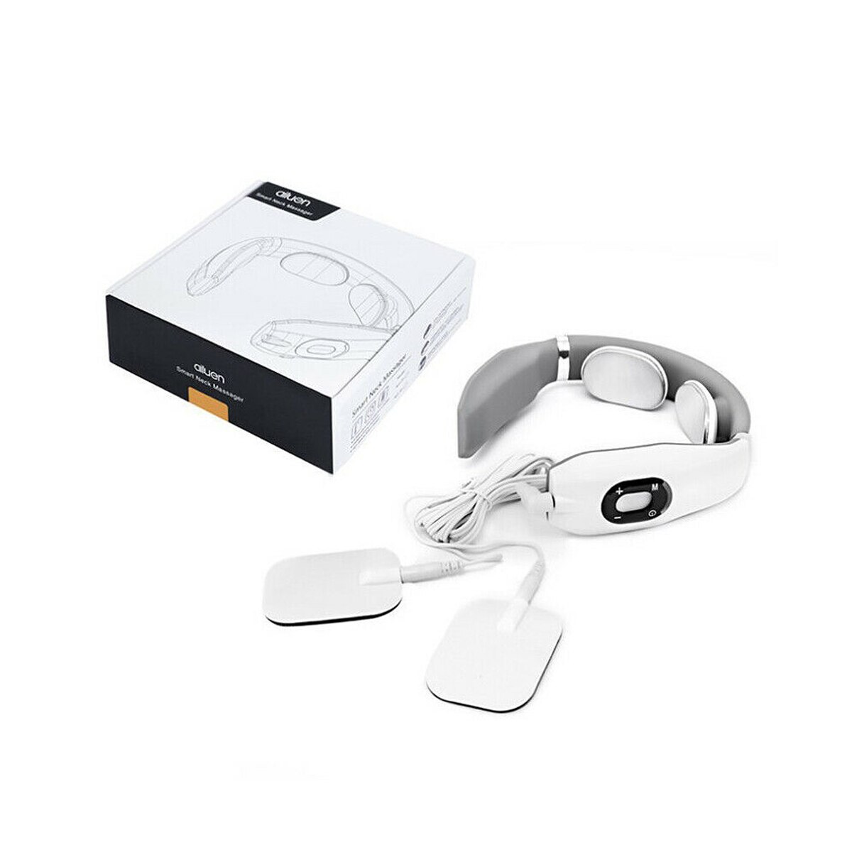 6 Modes 9 Levels Electric Neck Massager Pulse Cervical Vertebra Relax Lumbar Leg Massage Device: 2 Head White USB