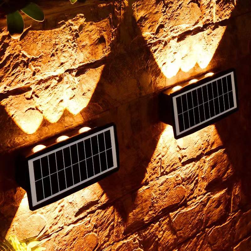 Lámpara Solar de pared Led para exteriores, decoración impermeable, lámpara de jardín, iluminación luminosa arriba y abajo para pared, porche, balcón, jardín y calle