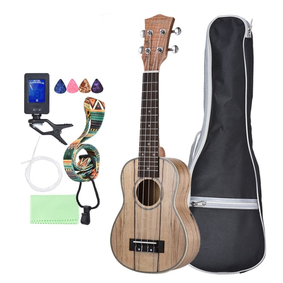 Ammoon-ukelele acústico de 21 pulgadas, instrumento Musical de cuerda de 4 cuerdas con 15 trastes, diferentes tipos de Guitarra
