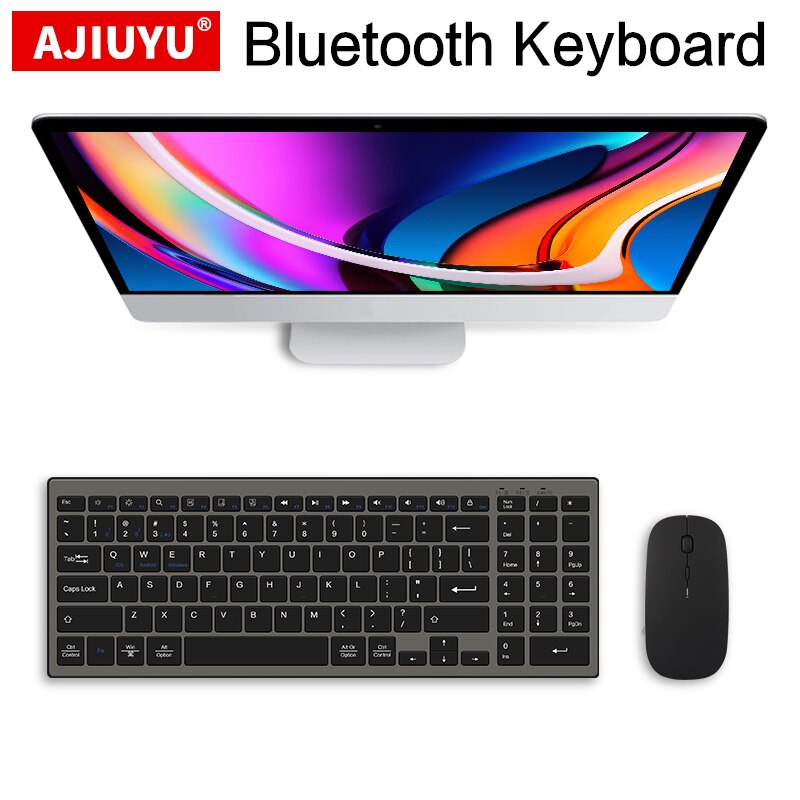 AJIUYU Bluetooth Tastatur Für Apple iMac Mac Laptop MacBook Air Pro Notebook iPad Tablet 2,4G Drahtlose Tastatur Digitale schlüssel