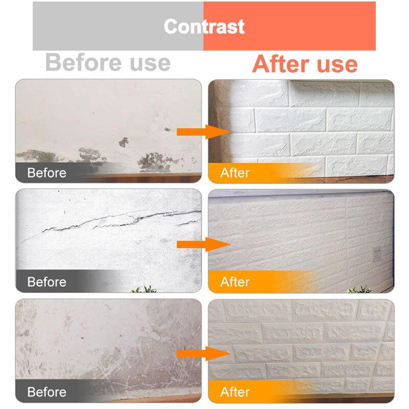 5/10PCS 3D Wallpaper Stone Brick Wall Sticker Waterproof DIY Self Adhensive Wall Papers for Home Decor