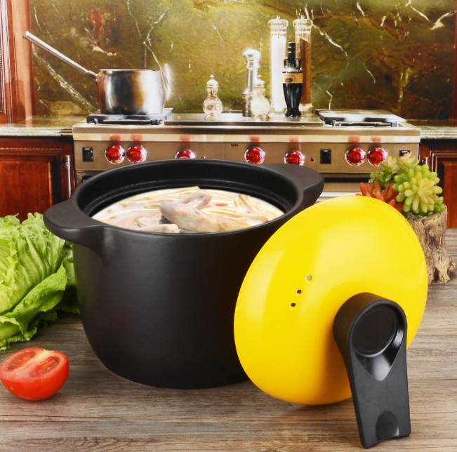 Cazuela guiso olla de cerámica de alta temperatura de salud bote de sopa olla cazuela guiso olla de sopa de avena olla abierta fl
