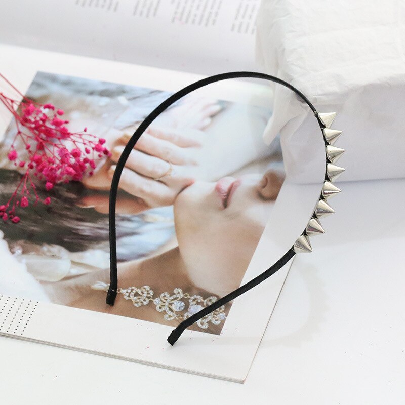 1PC Cool Metal Headband Spike Rivets Studded Band Party Punk Hair Clips Gothic style Hair Accessories: 3