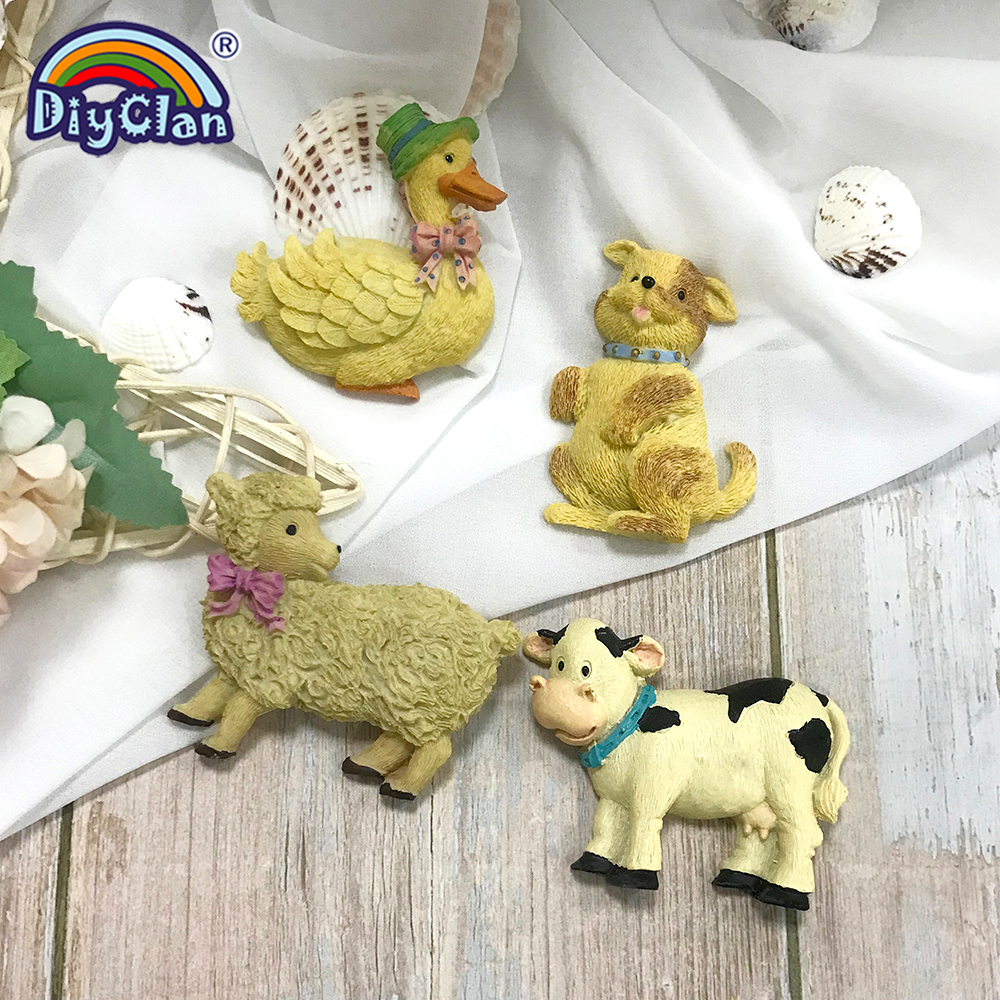 Molde de silicona con forma de pato, perro, oveja, leche, vaca, Fondant, galleta de Chocolate, postre, herramienta de decoración de pasteles, molde para hornear de cocina DIY