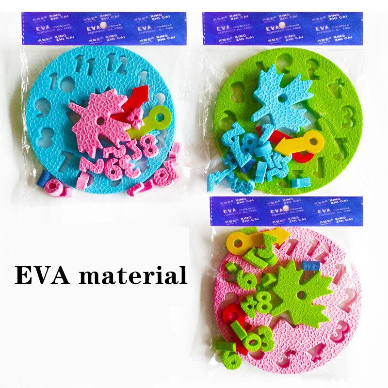 Baby DIY Manual Eva Clock Toys Math Game Cognitive Digital Clock Toys Teaching Aids Kids Puzzle Toys For Teaching Kindergarten
